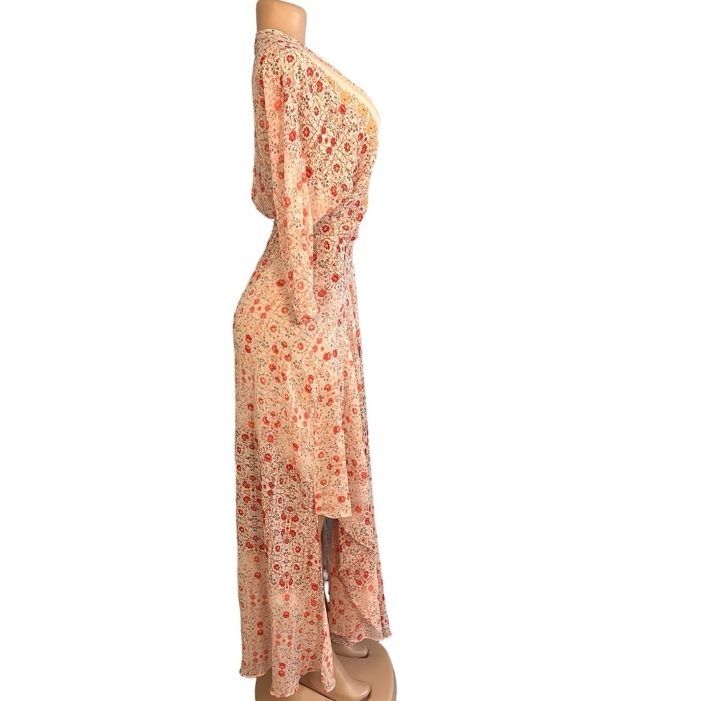 Anthropologie HD in Paris 3/4 Sleeves Floral Asymmetrical Hem Dress - Picture 6 of 11